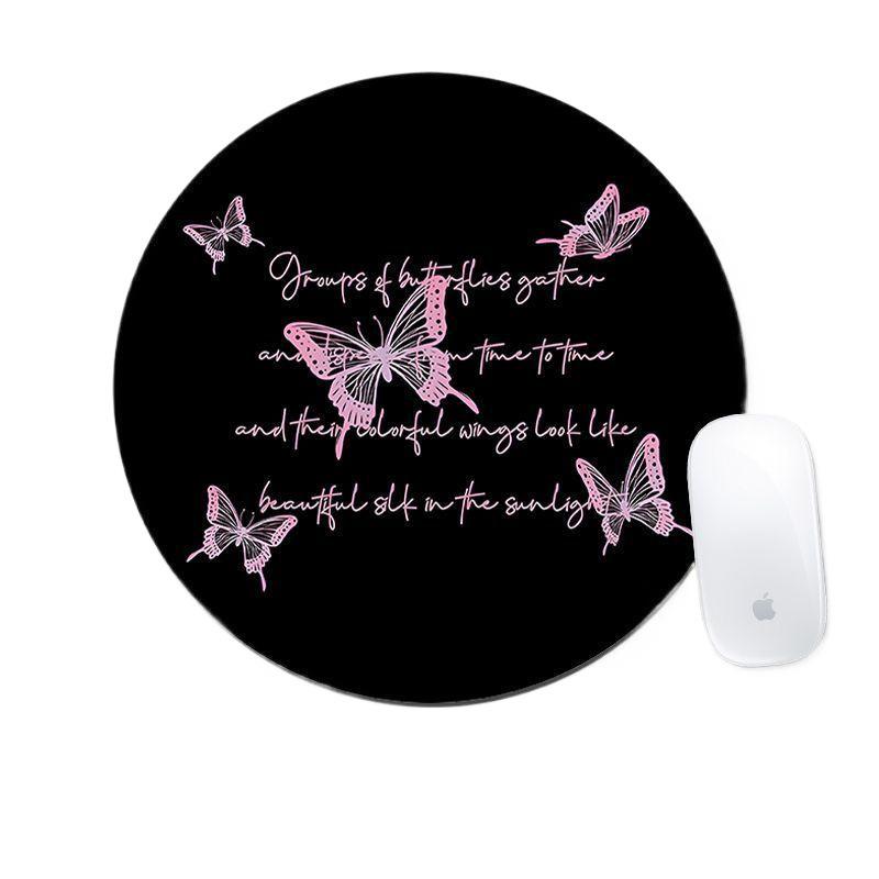 Mouse Pad Rotund cu Fundiță Desen Animat - Drăguț, Versatil, pentru Birou sau Gaming