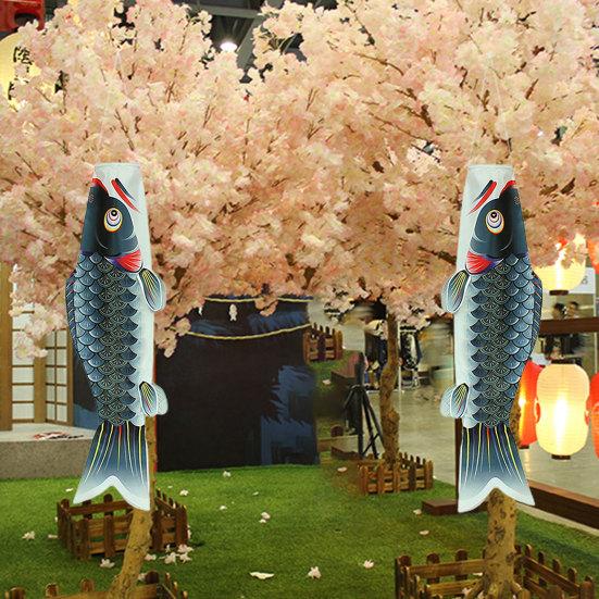 Hanging Pendant Comfortable Hand Feeling Wear-resistant Fadeless Festive Ornamental Decorate Satin Fish Shape Carp Streamer Comic Exhibition Accessory
