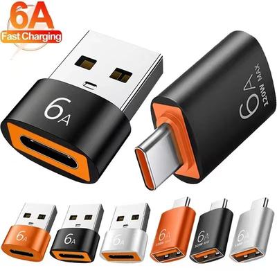 Adaptateur USB C vers USB OTG avec charge rapide 6 A, compatible avec téléphone, tablette, ordinateur portable, disque U, clavier, souris et lecteur de cartes