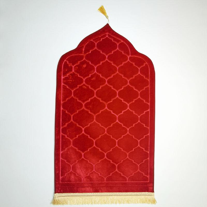 Soft Prayer Mat Thick Sponge Easy To Carry with Tassel Embossed Prayer Mat for Multiple Scenes