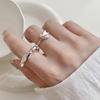 Sweet Heart-Shaped Adjustable Twisted Ring for Women, Niche Design, Light Luxury, Stackable, Trendy