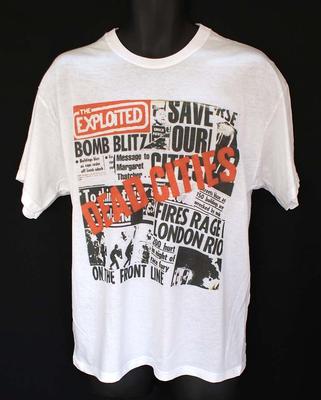 THE EXPLOITED T-SHIRT PUNK ROCK HARDCORE unisex bianco S-3XL