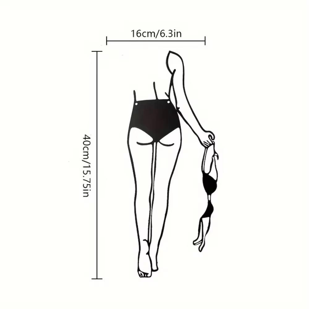 1pc Modern Minimalist Nude Woman Metal Wall Decoration - Ideal for Bathroom. An Elegant Wall Art for Room and Vintage Decor.