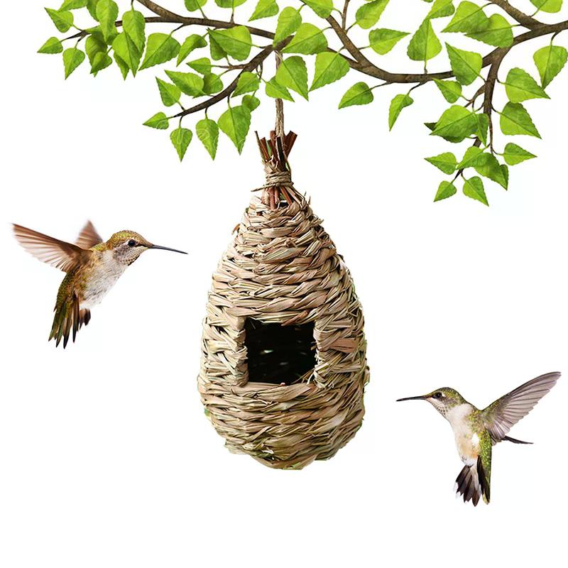 Birds Nest Outdoor Hand-weaved Decorative Bird House Bird Cage Shelter Weaved Hanging Parrot Nest Creative Handmade Bird Cage