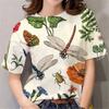 Camiseta para Mujer con Estampado 3D de Gato de Anime de Dibujos Animados, Cuello Redondo, Manga Corta Blanca, Ropa para Mujer, Tops de Verano Casual, Sudadera