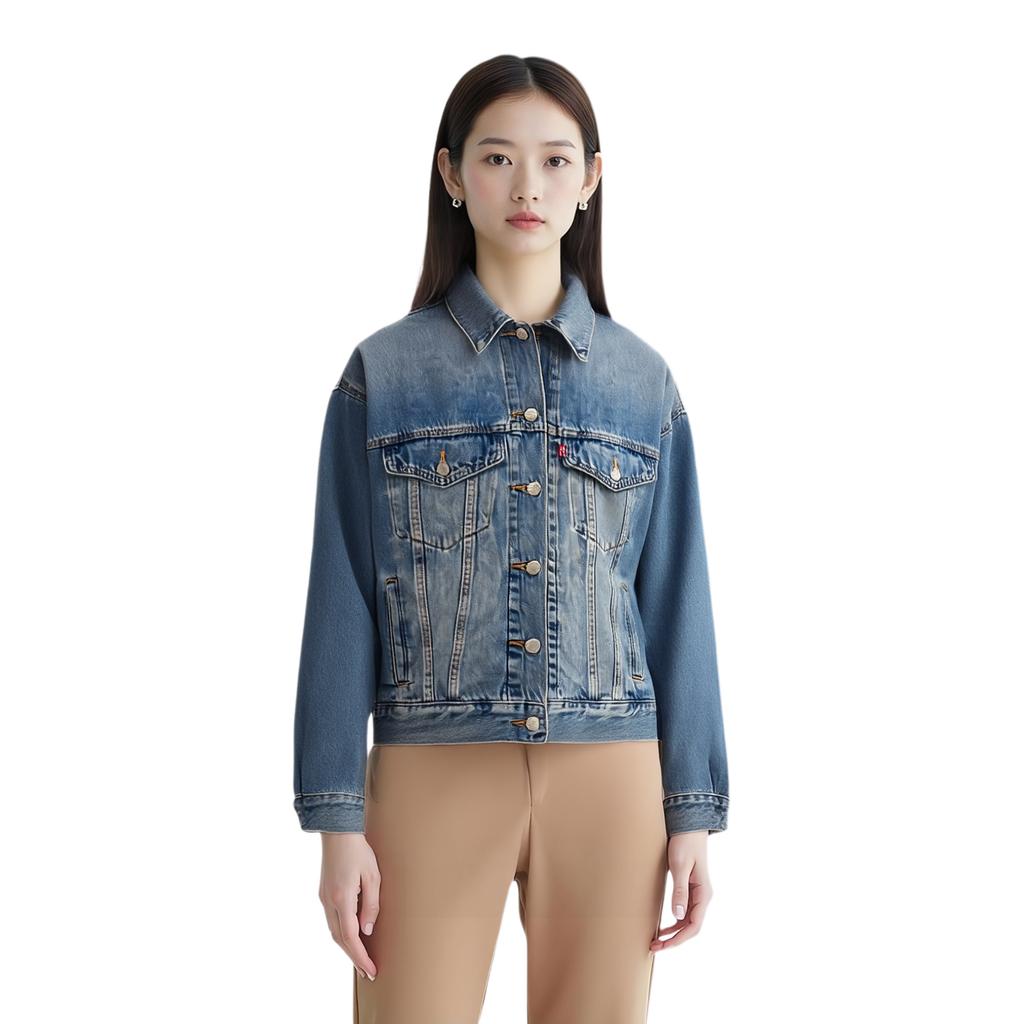 Levis Casual Comfortable Simple Versatile Single-Breasted Long Sleeve Denim Jacket Women jackets 0052P-0000