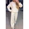 2025 Cross-Border Autumn and Winter Women clothes Casual round Neck Long sleeve Hoodie Full Body Hot Drilling Drawstring Ankle-Tied Trousers Set Suit