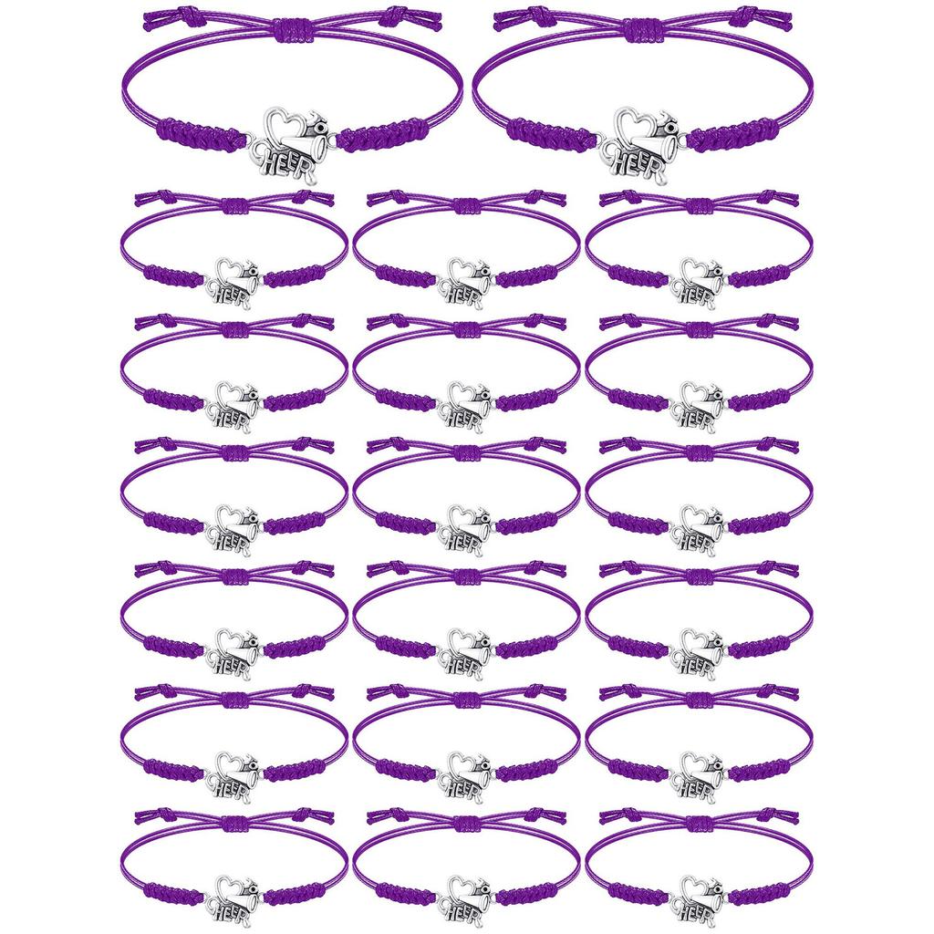 Horn team bracelet set hand woven wax rope love cheer pendant adjustable cheerleader set bracelet