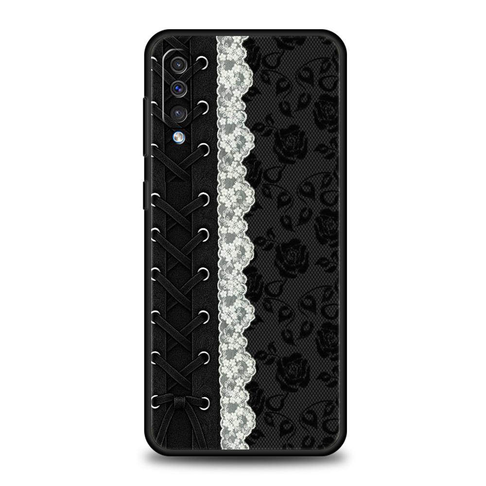 Lace Style Cool Girl Phone Case for Samsung Galaxy A56 A36 A26 A16 A06 A54 A34 A24 A12 A14 A20 A22 A52 5G Soft TPU Shell Fundas