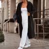 Women's Fashionable Casual Long Cardigan With Long Sleeves In Solid Color