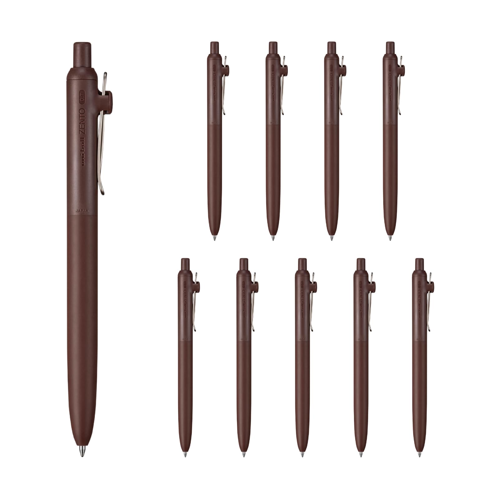 Mitsubishi Pencil Uniball ZENTO Standard Amber Ballpoint 10 Pens 0.7 Water-Based Pens, (UBNZSC07.2210P)