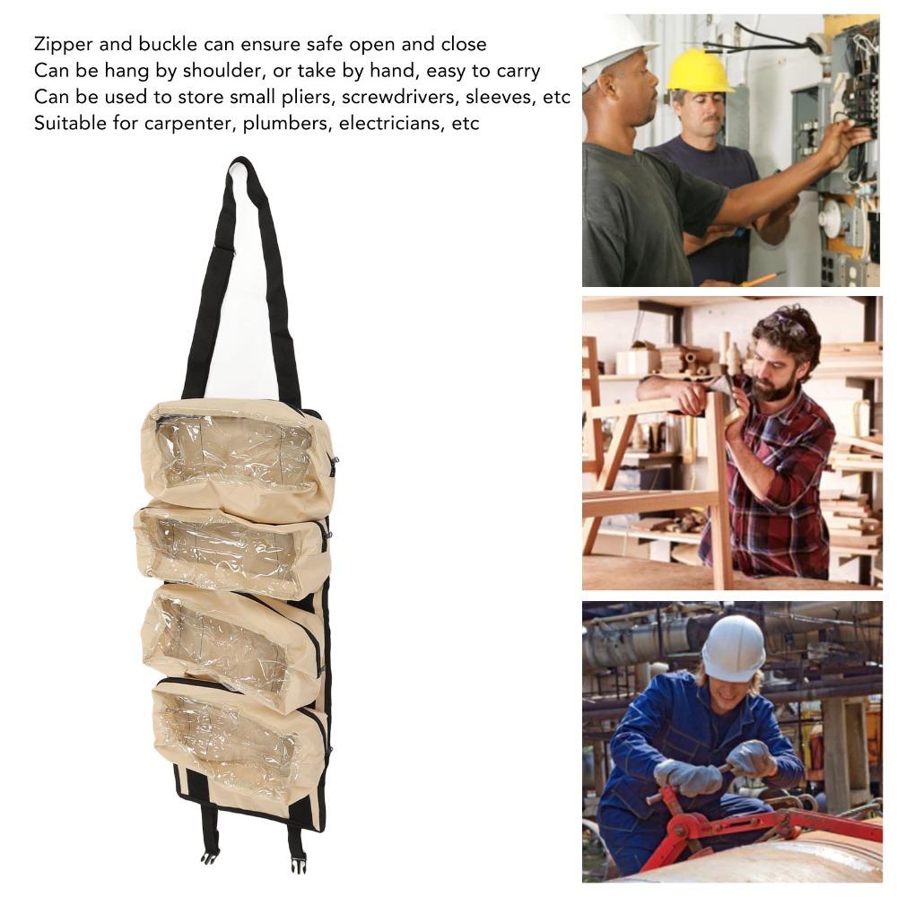 

600D Oxford Cloth Tool Organizer Bag Rollable Tool Storage Bag Hardware Repair Tasks бежевий