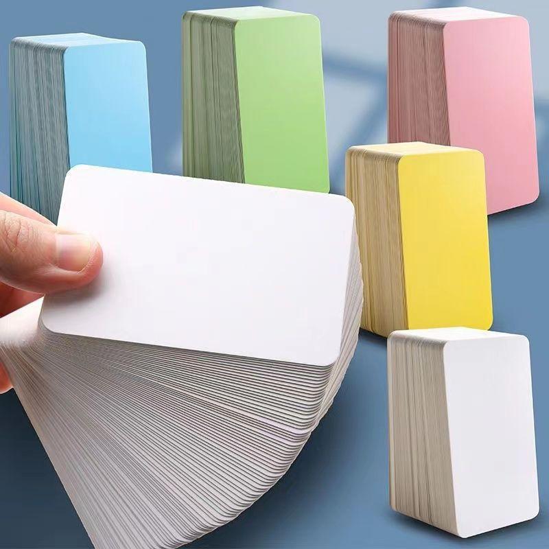 50/100Pcs Colored Blank Kraft Paper Cards Craft Cards Paper Business Message Cards Flash Card Blank For Learning Study Diy Memor