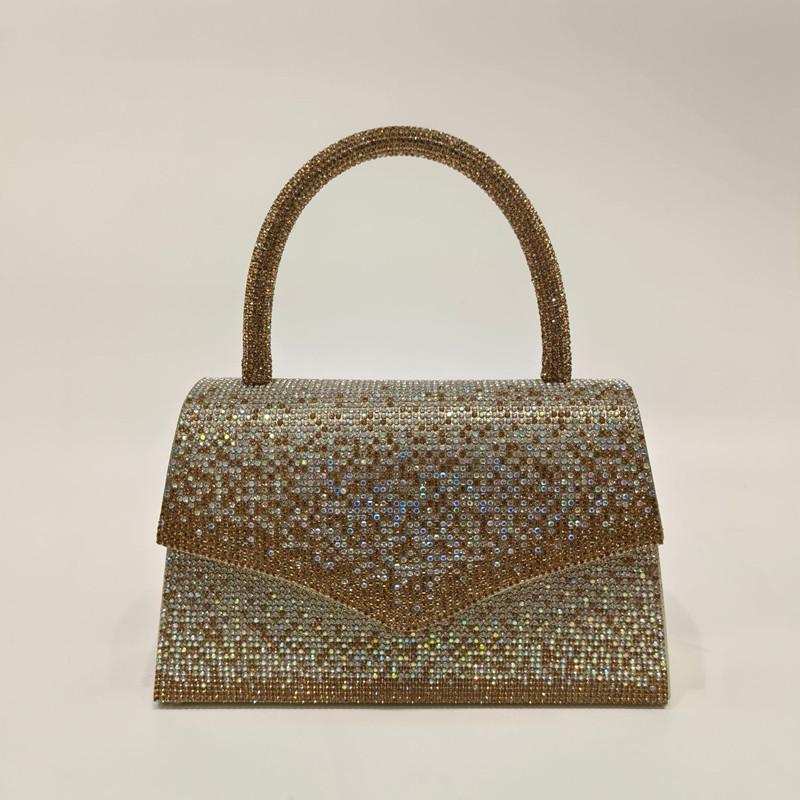 2025 New Luxury Super Shiny Diamonds Evening Clutch Bag High End Party Women Color Rhinestone Handbag Lady Wedding Shoulder Bag