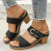 Fashion Hook Loop Thick High Heel Sandals Women Hollow Out Summer Beach Sandles Woman Plus Size Anti-Slip Platform Sandalias De Mujer
