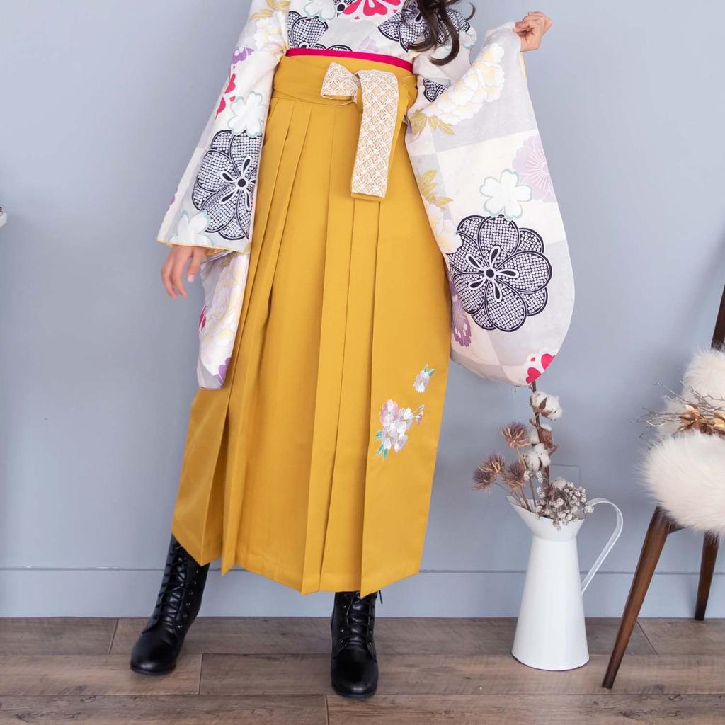 Hakama for Elementary School Graduation Lace Single Girls [KYOETSU] Students, Ceremony, Girls, String, Embroidered, Item, (80, Yellow)