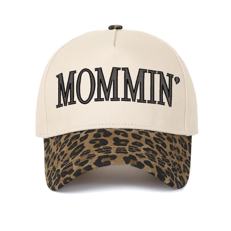 Women s Spring/Summer Sun Protection Embroidered MOMMIN Baseball Cap Adjustable леопардовый