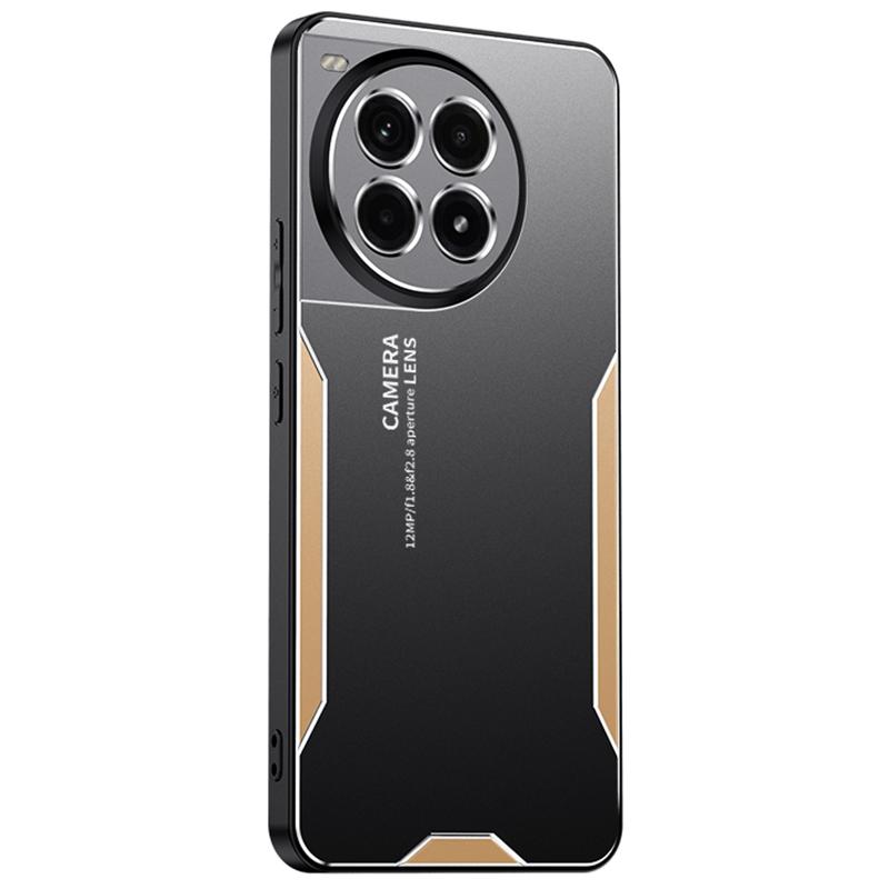 

For OnePlus Ace 3 Pro 5G Case Anti-Drop Aluminium Alloy Hybrid Phone Cover Gold