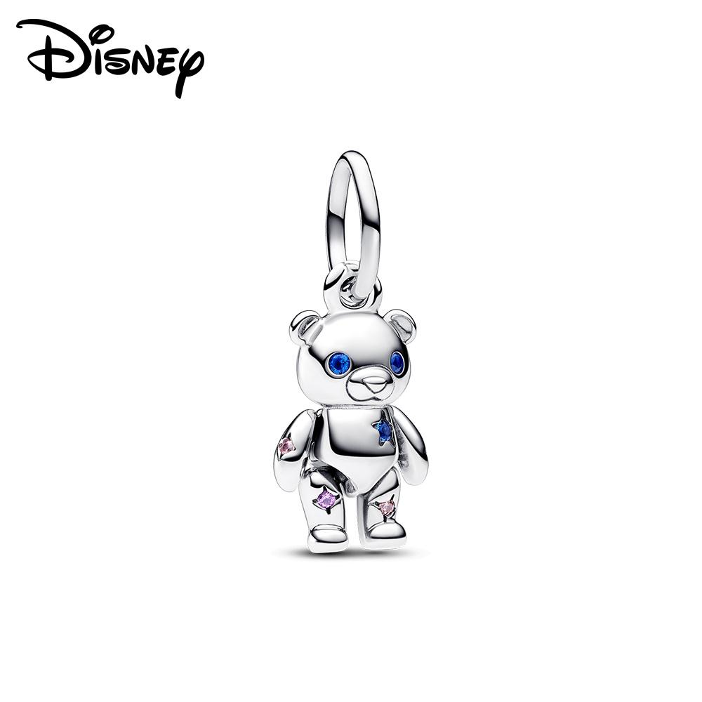 Disney 925 Silver Mickey and Flower Fairy Pendant Beads Suitable for Girls To DIY Original Bracelets Fashion Gifts
