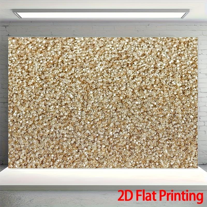 One 2D flat piece of white and gold abstract polyester fabric photography background & party banner -multi-functional decoration