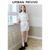 UR Women's Lapel Pocket Waist Short Sleeve Dress