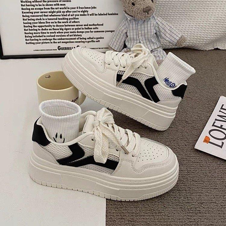 Fashion Women Platform Sneakers Casual Outdoor Simple Design Skateboard Comfortable Lace Up Sneakers Running Sports Shoes
