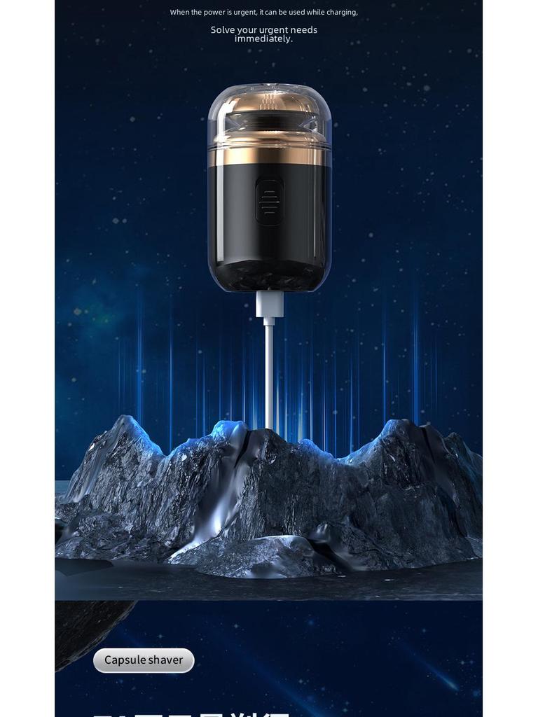 Aparat de ras portabil mini electric reîncărcabil tip capsulă pentru bărbați