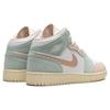 Buty sportowe Air Jordan 1 Mid SE GS z falowanym brzegiem dla dzieci zielono-biało-różowe Oxford DZ5361-100