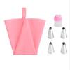 6Pcs/Set Silicone Pastry Bag Tips Kitchen Cake Icing Piping Cream Cake Decorating Tools Reusable Pastry Bags+4 Nozzle Set