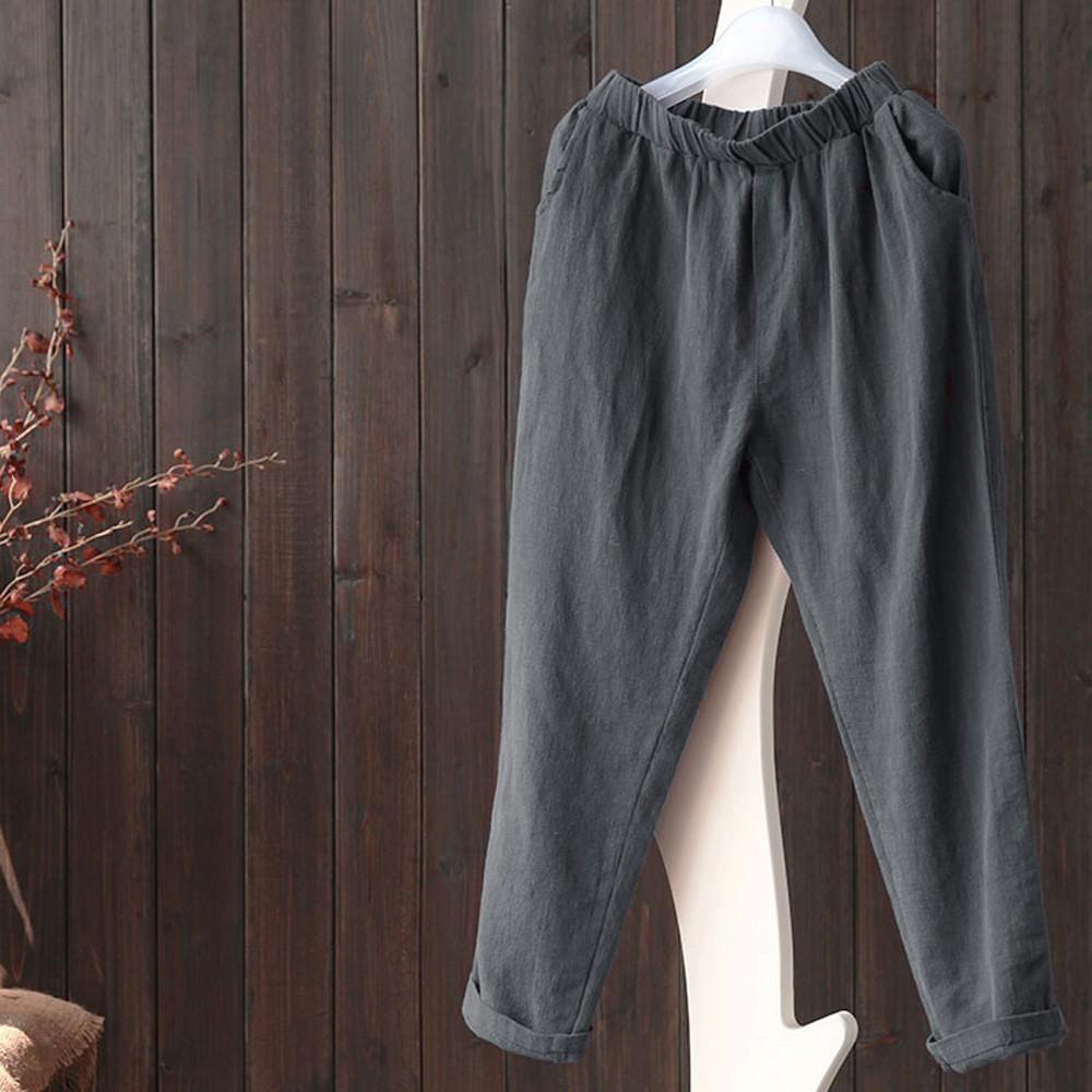 

Plus Size Women Linen Pants Baggy Loose Trousers Casual Lady 5XL