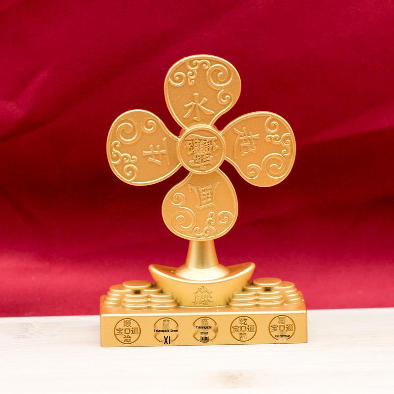 Five Emperors Coins Windmill Spinner: Fortune and Wealth Desktop Ornament Gift