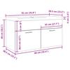 Washbasin Cabinet with Built In Basin Rustic Wood Effect