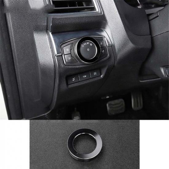 For Ford Explorer 2011-19 Aluminum Headlight Control Knob Ring Cover Trim Black