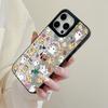 Mirror Phone Case for iPhone 15 11 13 14 for 15 16 Pro Max 12 13 16 Pro Cloud Flower and Animal Cute Style Phone Case