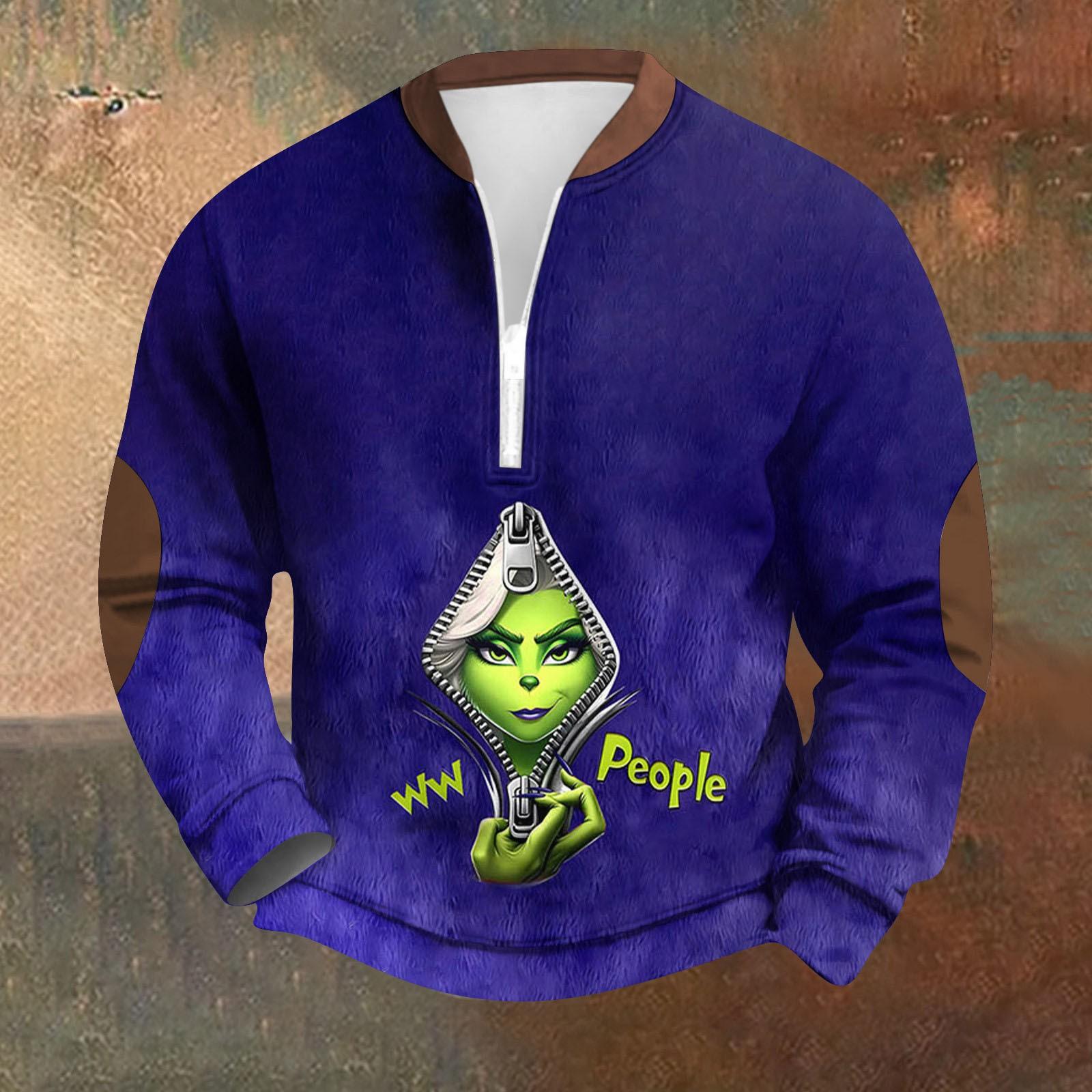 

Мужская спортивная толстовка с длинным рукавом на молнии для активного отдыха M синий