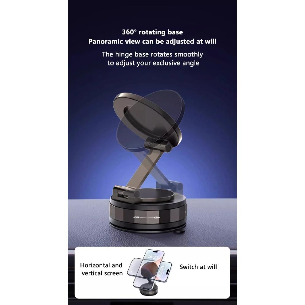 Vacuum Suction Phone Holder Magnetic Car Navigation Bracket 360 Degree Rotation For Xiaomi Iphone Huawei Multyple Phone