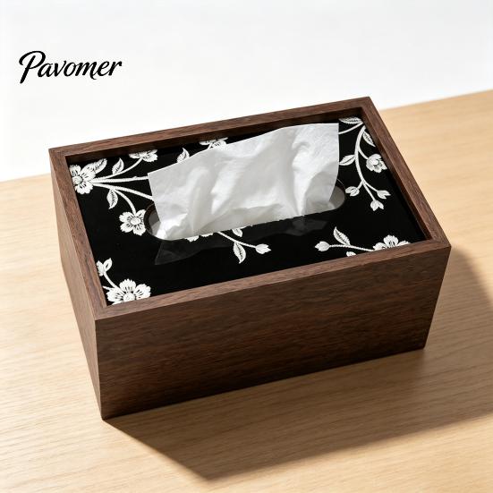 Große Kapazität Taschentuchbox Holzbox Abdeckung, Rechteckiger Papierhandtuchspender, Dekorative Serviettenaufbewahrung Moderner Organizer für Schreibtisch Zuhause