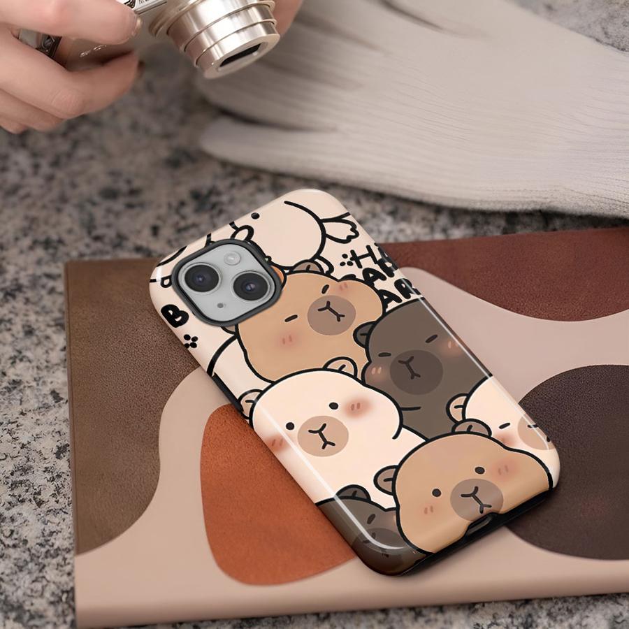 

Soft Cover Capa Phone Case for Apple iPhone 17 XS XR 13 Plus Pro Max 16e 12 Air 11 15 14 16 Cute Capybara iPhone 11 Pro Max