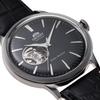 ORIENT Bambino Open Heart Men's Automatic Watch Black Dial Leather Strap RN-AG0007B