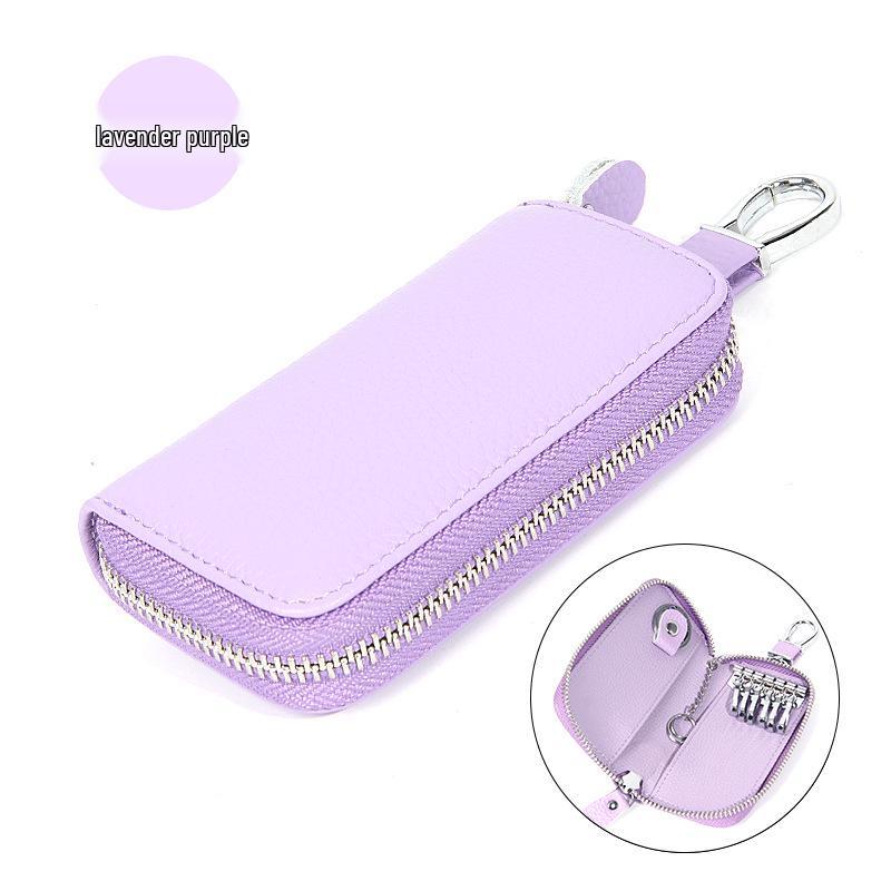 Genuine Leather Car Key Bag - Women's/Men's Waist-Hanging Zipper Key Case