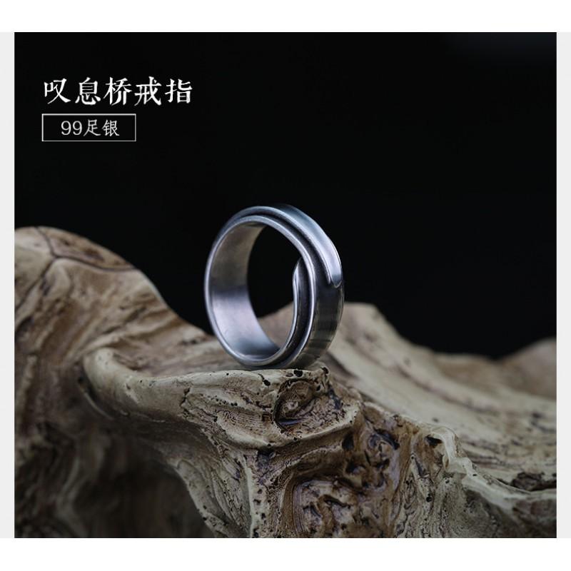 Handcrafted Vintage Double-Layer Adjustable Ring Men Women Geometric Asymmetrical Tail Plated