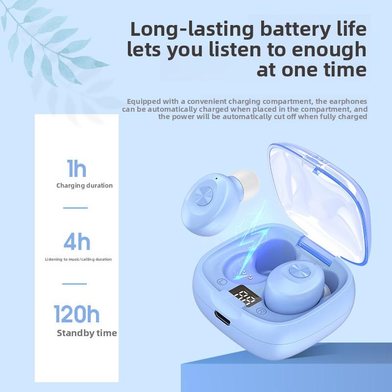 QUEED XG8 Screen Display Bluetooth Headphones Wireless Dual-ear Stereo In-ear Sports Bluetooth Headphones 5.0 with Charging Case