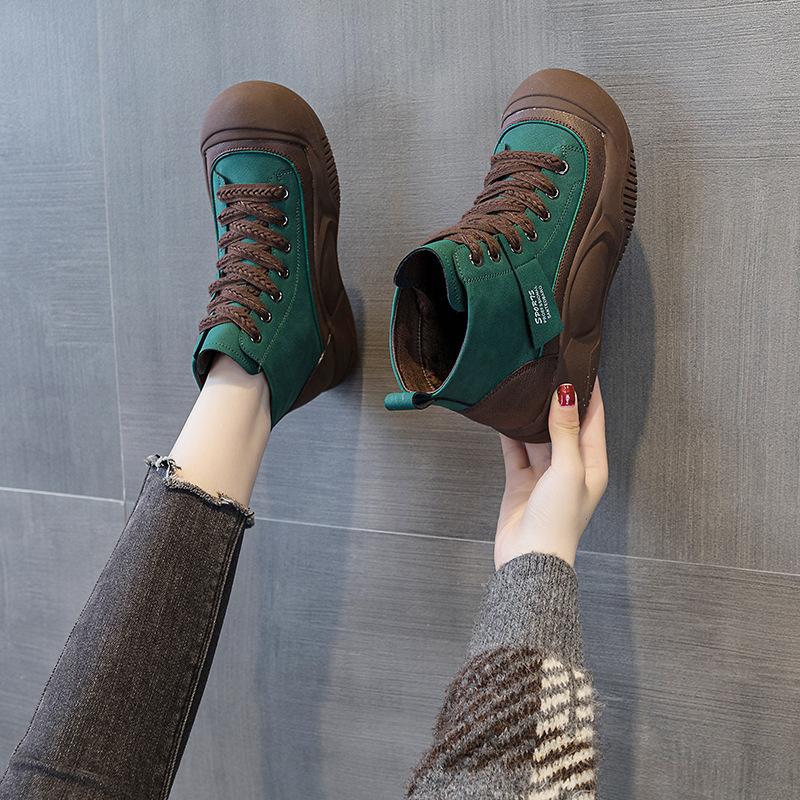 Martin boots women's shoes 2025 autumn new Internet celebrity platform heightening short boots high-top casual shoes retro British style
