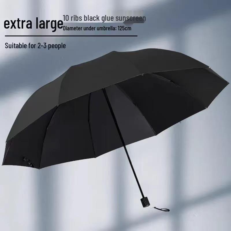 Velký skládací deštník pro tři osoby, odolný proti dešti a slunci, s potiskem loga na zakázku