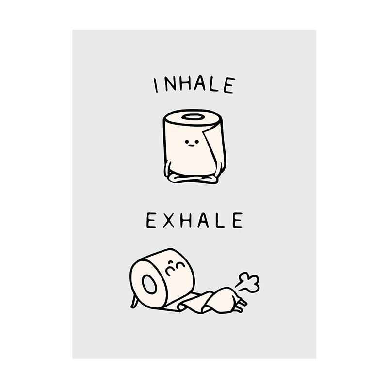 Bad Geruch Humor Badezimmer Poster Minimalist Wand Kunst Abstrakte Leinwand Malerei Druck Schwarz Weiß Bild für WC Toilette Zimmer Dekor