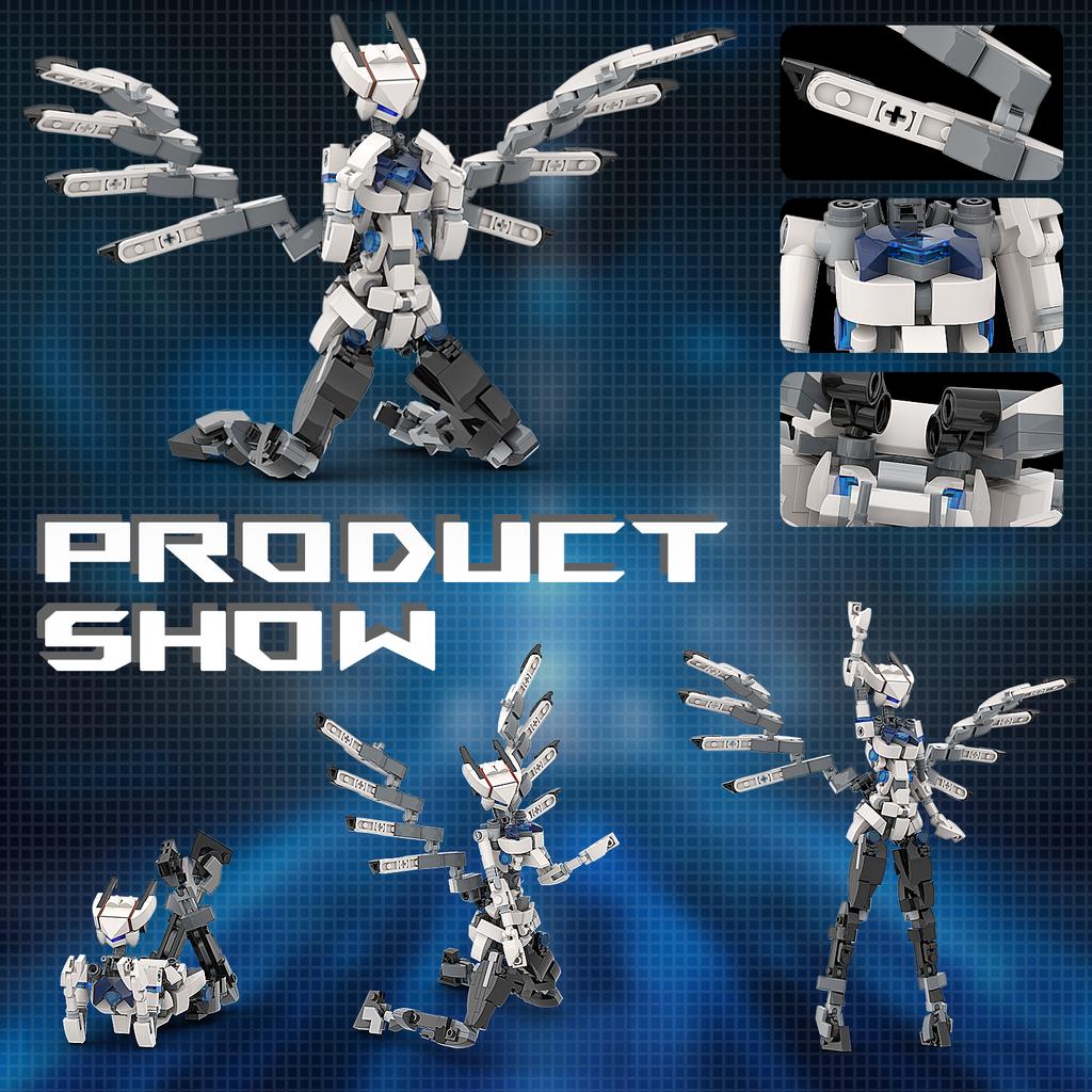 MOC Mobile Suit Girl Female Robot Mecha Girl Model Modular Building Blocks Toys Suit for Christmas/DIY Kids Birthday Gifts