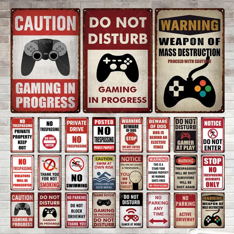 Vintage Warning Tin Sign  DO NOT DISTURB Metal Decorative Plaque Iron Painting Wall Decor for Man Cave Room Cafe Park