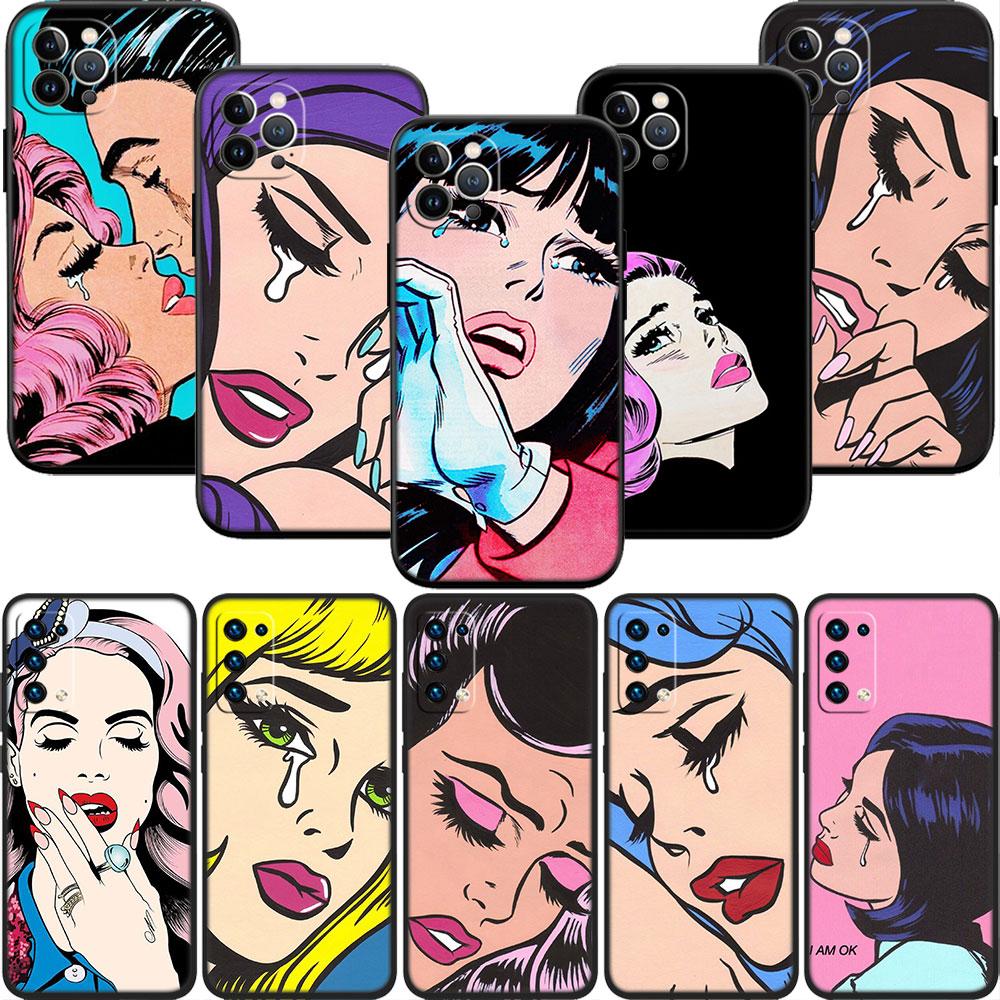 PP21 Crying Comic Girl Sad Soft Shell Phone Case for Xiaomi Poco C40 C50 C51 C55 C65 C71 C75 F3 F5 F6 F7 M2 M3 Pro Ultra