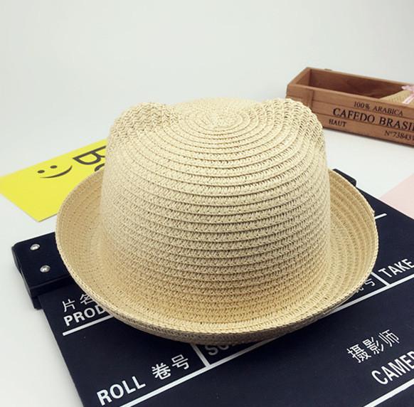 Childrens Cartoon Straw Hat With Sunshade For Summer Outings And Playtime