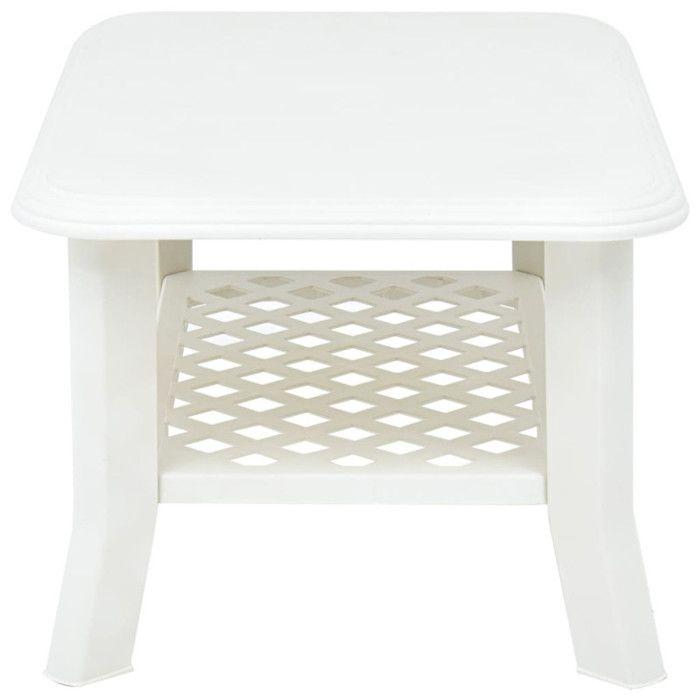 Table basse - VIDAXL - Blanc - 90 x 60 x 46 cm - Plastique - Résistante aux intempéries